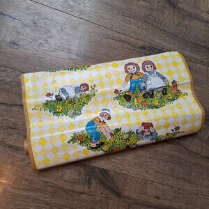 Vintage Raggedy Ann And Andy Contact Shelf Paper yellow print